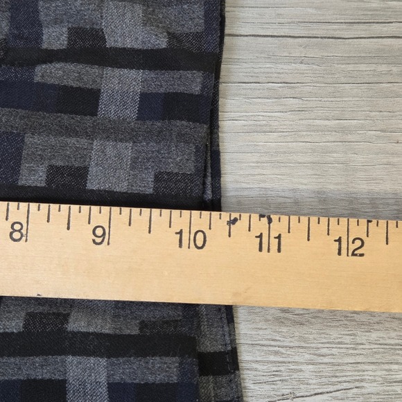 Lisette Montréal Women's Abstract Plaid Print Pants 10 Black Gray Navy Stretch - Picture 9 of 11